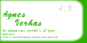 agnes verhas business card